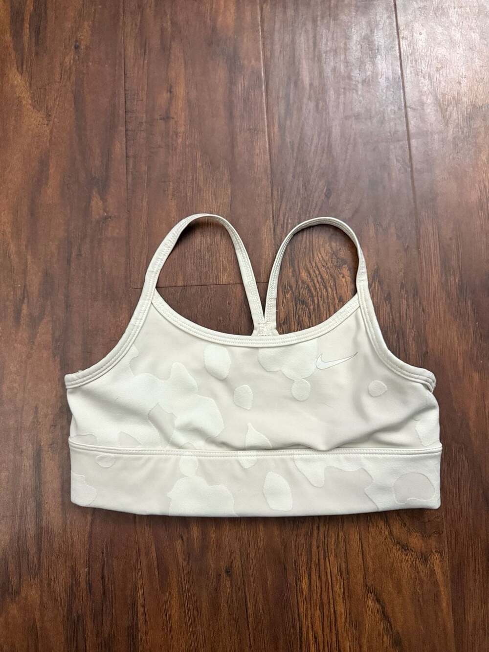 Kids Nike Indy Sports Bra Size M Off White Camo Dri-FIT